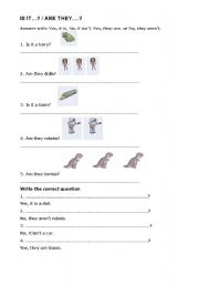 English Worksheet: Is it..? / Are they...?