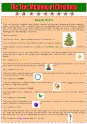 The true meaning of Christmas - ESL worksheet by ARaquelSP
