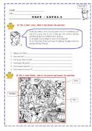 English Worksheet: TEST - End of year test (integrated)  - 2 PAGES