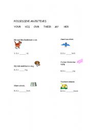 English worksheet: Possesssive adjectives