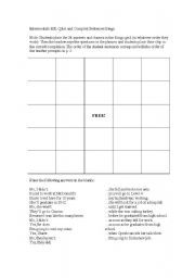 English worksheet: Intermediate Grammar Bingo