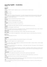 English Worksheet: Vocabulary - Sports