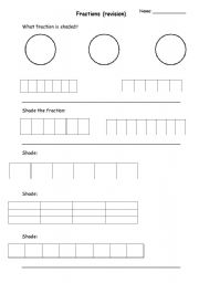 English worksheet: Fractions