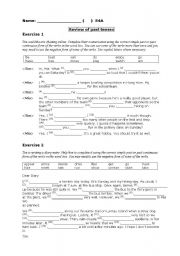 English Worksheet: past tense