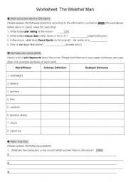 English worksheet: The Weather Man worksheet