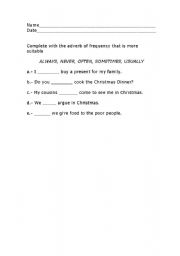 English Worksheet: sesion 4 - complete with the adverb of frequency that is more suitable