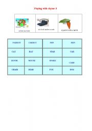 English worksheet: Playing with rhyme 3