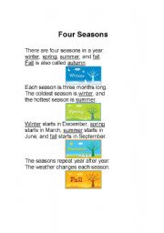 English Worksheet: Four Seasons