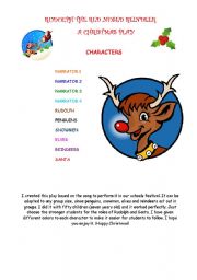 English Worksheet: A CHRISTMAS PLAY: RUDOLPH THE RED NOSED REINDEER