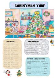 English Worksheet: CHRISTMAS TIME (Review: christmas vocabulary,how many...,)