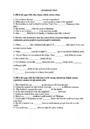 English worksheet: Grammar Test