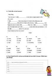English Worksheet: Revision of tenses