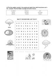 English Worksheet: weather puzzle