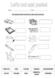 English Worksheet: Lets cut and paste!