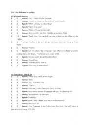 English Worksheet: Short dialogue - At the airport - Language Skills