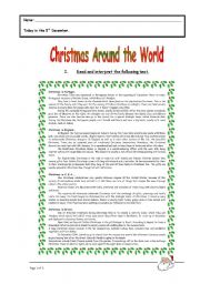 English Worksheet: Christmas around the world