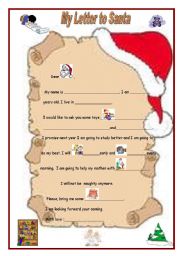 English Worksheet: A Letter to Santa