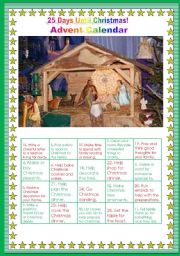 English Worksheet: Editable Advent calendar 