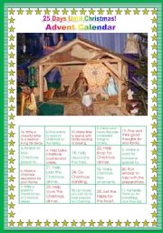 English Worksheet: Editable Advent calendar 