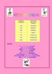 English worksheet: reflexive pronouns