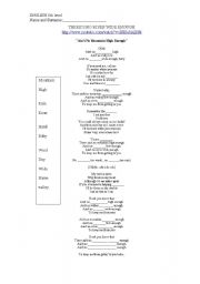 English worksheet: Fill the gaps of the song 