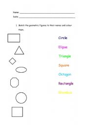 English worksheet: geometric figures
