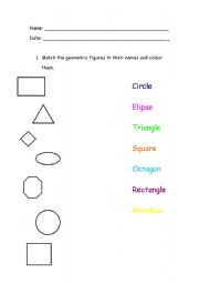 English Worksheet: geometric figures