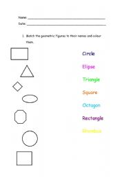 English Worksheet: geometric figures