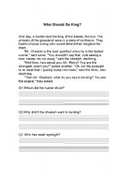 English Worksheet: Comprehension