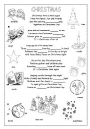 English Worksheet: Christmas poem