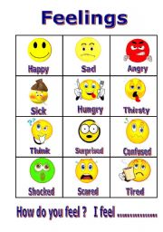 English Worksheet: Feelings 