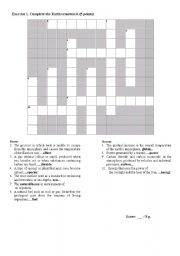 English worksheet: the Earth crossword