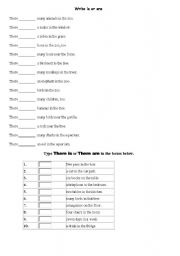 English worksheet: There is, there are 