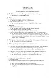 English Worksheet: Purpose clauses