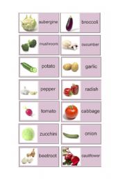 English Worksheet: vegetables