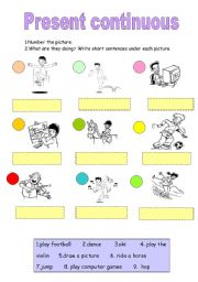 English Worksheet: Present Continuous