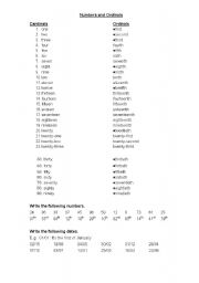 English worksheet: Numbers_Ordinal and Cardinal