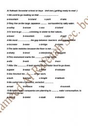 English worksheet: Tenth Grade WorkSheet