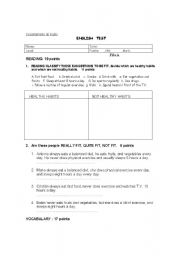 English Worksheet: eating habits