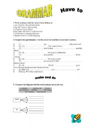 English worksheet: have to exercises