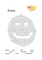 English Worksheet: Fruits