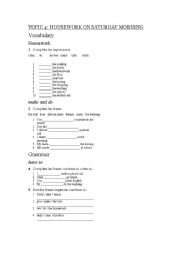 English worksheet: make do/have to