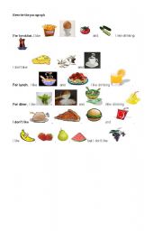 English Worksheet: foods and drinks