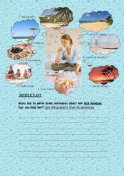 English worksheet: Last holidays at the beach