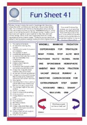 English Worksheet: Fun Sheet 41