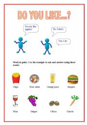 English Worksheet: DO YOU LIKE...?