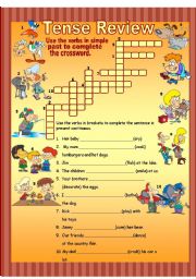 English Worksheet: Tense review