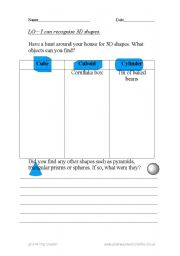 English Worksheet: Finding 3d shapes