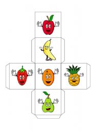 English Worksheet: fruits dice