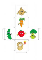 English Worksheet: vegetables dice